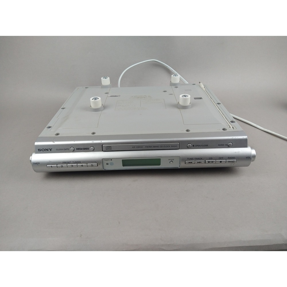 Sony ICF-CDK50 Under Cabinet Kitchen CD Player FM AM Radio Mega Bass TESTED